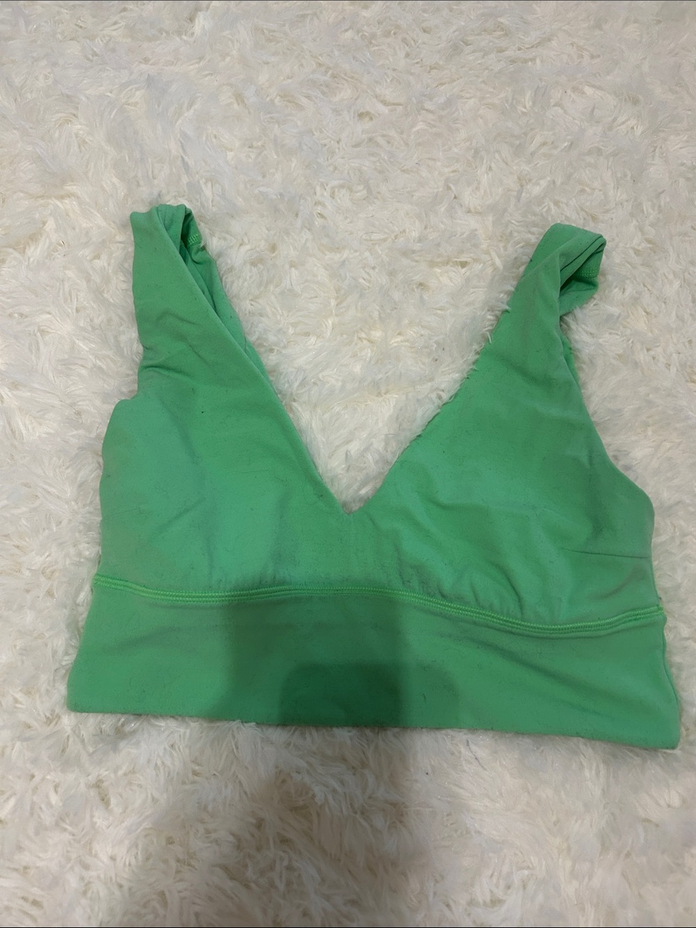 lululemon athletica Neon Green V-Neck Sports Bra
